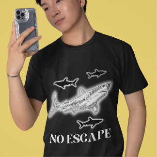 Ocean Shark No Escape Mannen grafische T-shirt