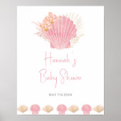 Ocean Shell Baby shower Welkomstbord Poster (Voorkant)