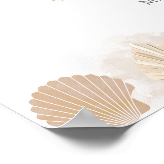 Ocean Shell Baby shower Welkomstbord Poster (Hoek)