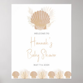 Ocean Shell Baby shower Welkomstbord Poster