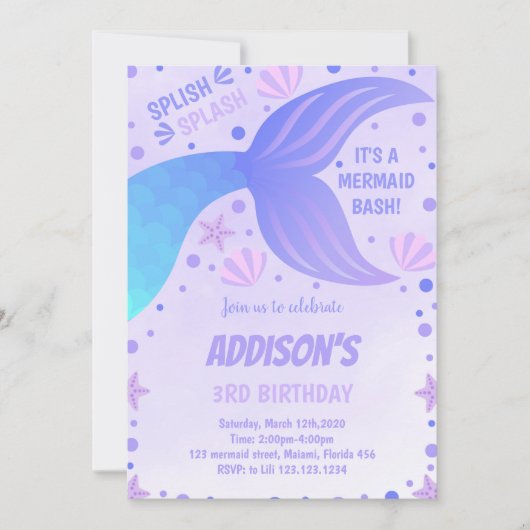 Ocean Shell en Under the Zee Party Kaart (Voorkant)