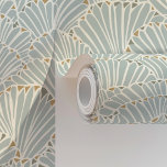 Ocean Shell Fan Art Deco in Zacht Blauw & Goud Behang<br><div class="desc">Transformeer uw ruimte met deze prachtige Ocean Shell Fan Art Deco Wallpaper. Het ingewikkelde patroon heeft elegante waaiervormige schelpen in een kalmerend zacht blauw, geaccentueerd met subtiele hints van goud en ivoor. Dit ontwerp is geïnspireerd op de tijdloze elegantie van Art Deco, waarbij geometrische precisie wordt gecombineerd met organische motieven....</div>