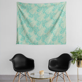 Ocean Shells Sea Waves Abstract Vintage Pattern Wandkleed