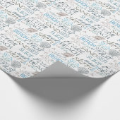 Ocean Shells Starfish Beach Typografie Cadeaupapier (Hoek)