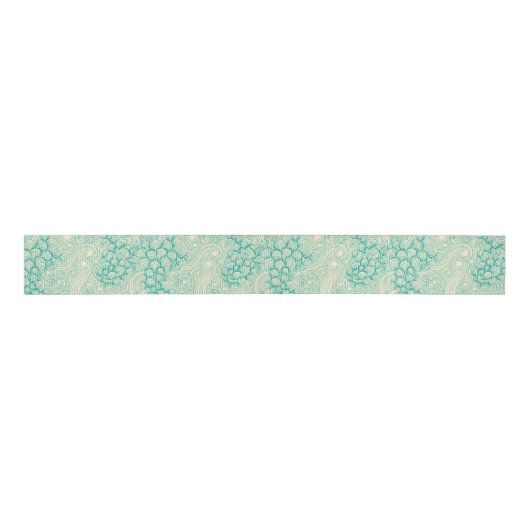 Ocean Shells Zee Waves Abstract Patroon Grosgrain Lint (Voorkant)