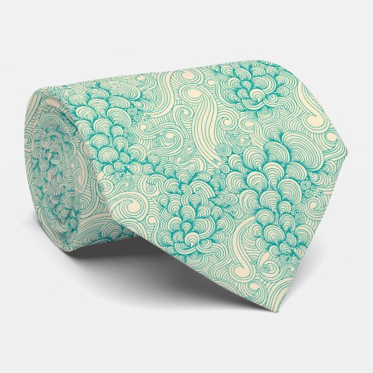 Ocean Shells Zee Waves Abstract Patroon Stropdas (Opgerold)