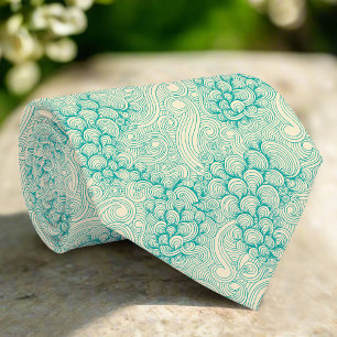 Ocean Shells Zee Waves Abstract  Patroon Stropdas