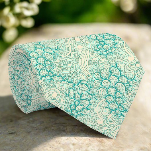 Ocean Shells Zee Waves Abstract Patroon Stropdas