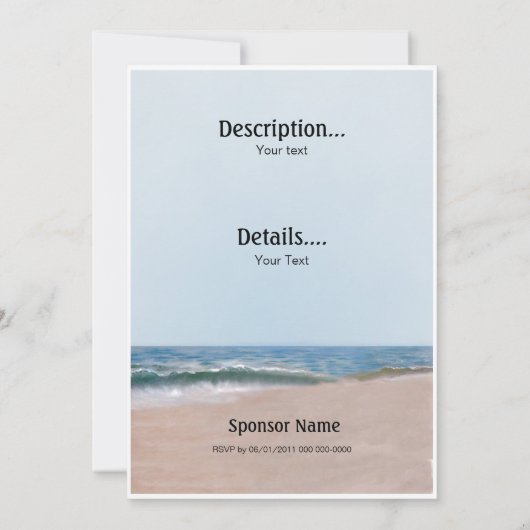 Ocean Shore Beach Kaart (Achterkant)