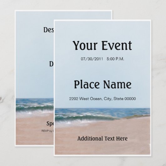 Ocean Shore Beach Kaart (Voorkant / Achterkant)