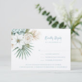 Ocean Shore | Beach | Kindly Reply | Meal Options  RSVP Kaartje (Staand voorkant)