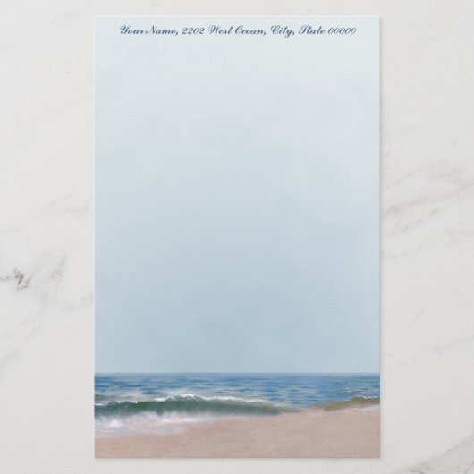 Ocean Shore Beach Personal Stationery Briefpapier (Voorkant)