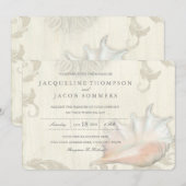 Ocean Shore Beach Seashell Conch Shell Typografie Kaart (Voorkant / Achterkant)