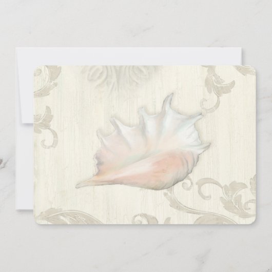 Ocean Shore Beach Seashell Conch Shell Typografie Kaart (Achterkant)