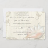 Ocean Shore Beach Seashell Conch Shell Typografie Kaart (Voorkant)