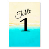 Ocean Shore Blauwgroen Water Weddenband Nummerkaar Kaart (Voorkant)