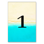 Ocean Shore Blauwgroen Water Weddenband Nummerkaar Kaart (Achterkant)