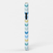 Ocean Shore Chevron Stripes met Round Monogram Case-Mate iPhone Case (Achterkant/rechts)