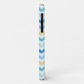 Ocean Shore Chevron Stripes met Round Monogram Case-Mate iPhone Case (Achterkant/links)