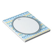 Ocean Shore Chevron Stripes met Round Monogram Notitieblok (Schuin)