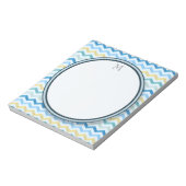 Ocean Shore Chevron Stripes met Round Monogram Notitieblok (Linkerzijde)