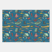 Ocean Shore Rubber Dingy Gevist patroon Inpakpapier Vel (Voorkant 3)