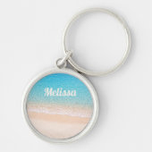 Ocean Shoreline Custom Name Sleutelhanger (Voorkant)