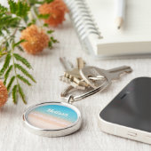 Ocean Shoreline Custom Name Sleutelhanger (Zijkant)