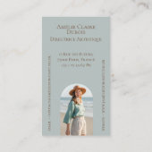 Ocean Shoreline Luxury Monogram Feminine Photo Visitekaartje (Achterkant)