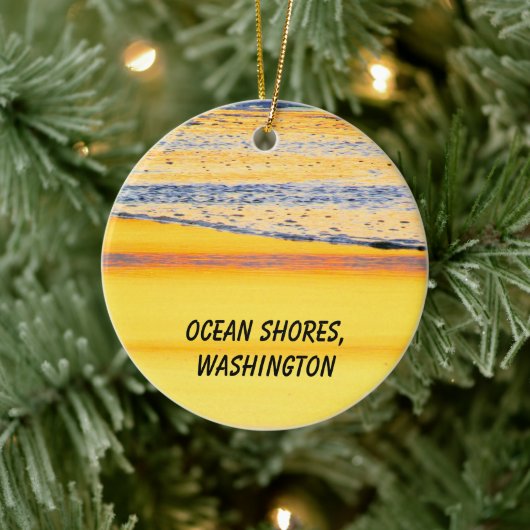 Ocean Shores, WA, Beach Sunset Photo Keramisch Ornament (Boom)