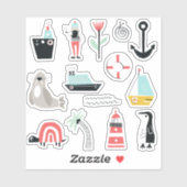 Ocean side cartoon thema x14 sticker (Vel)
