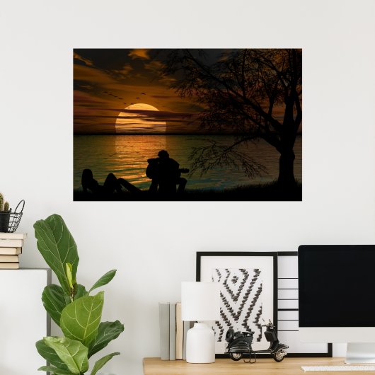 Ocean Silhouette poster (Thuiskantoor)