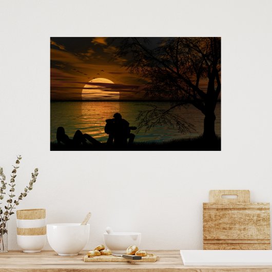 Ocean Silhouette poster (Keuken)