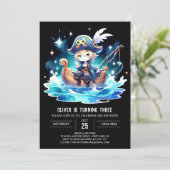 Ocean Simple Pirate Birthday Kaart (Staand voorkant)