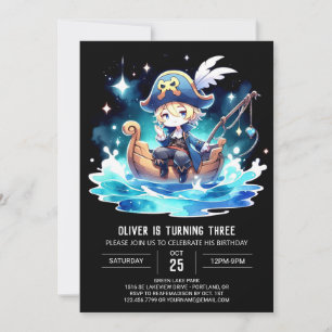 Ocean Simple Pirate Birthday Kaart