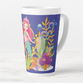 Ocean Siren: lang rood haar Latte Mok (Rechterhoek)