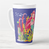 Ocean Siren: lang rood haar Latte Mok (Linkerhoek)