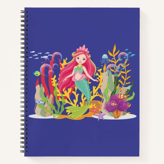 Ocean Siren: lang rood haar Notitieboek (Voorkant)