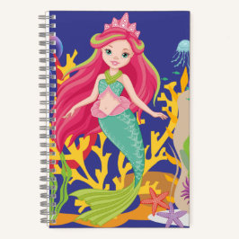 Ocean Siren: lang rood haar Notitieboek