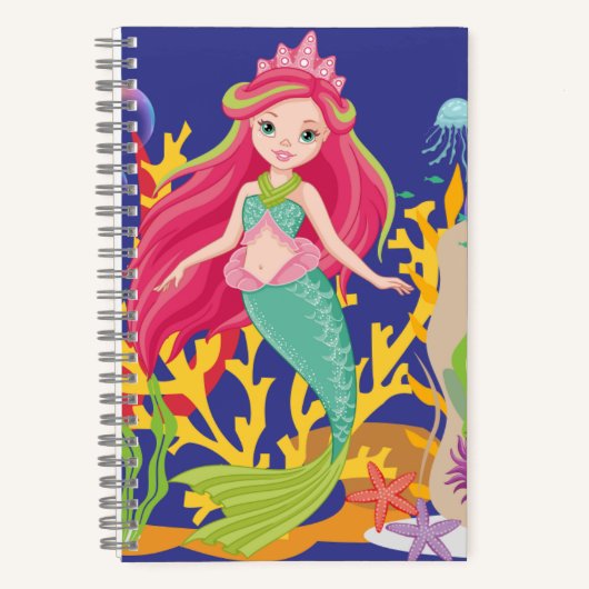 Ocean Siren: lang rood haar Notitieboek (Voorkant)