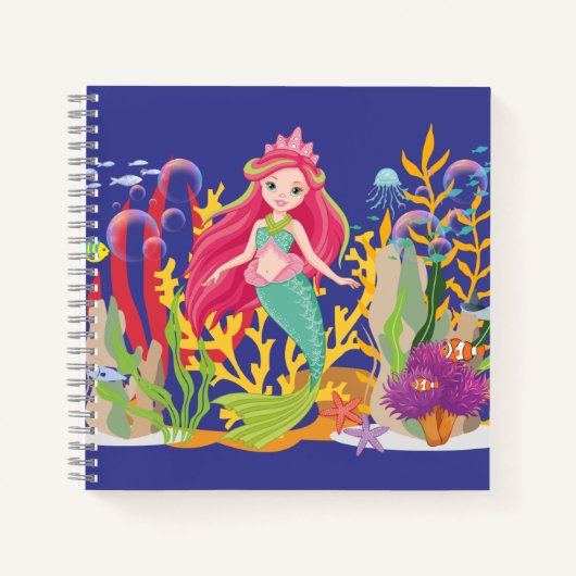 Ocean Siren: lang rood haar Notitieboek (Voorkant)