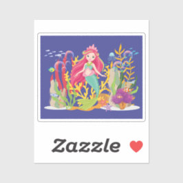 Ocean Siren: lang rood haar Sticker