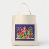 Ocean Siren: lang rood haar Tote Bag (Voorkant)