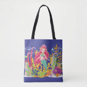 Ocean Siren: lang rood haar Tote Bag (Voorkant)