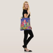 Ocean Siren: lang rood haar Tote Bag (Op model)