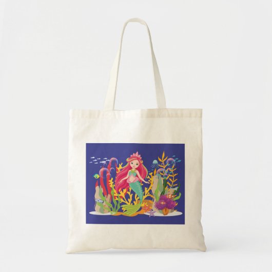 Ocean Siren: lang rood haar Tote Bag (Voorkant)