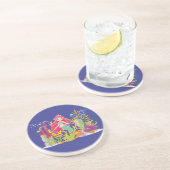 Ocean Siren: lang rood haar Zandsteen Onderzetter (Zijkant)