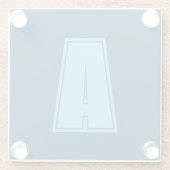 Ocean & Sky Blue Initiaal Monogram Kalligrafie Chi Glazen Onderzetter (Achterkant)