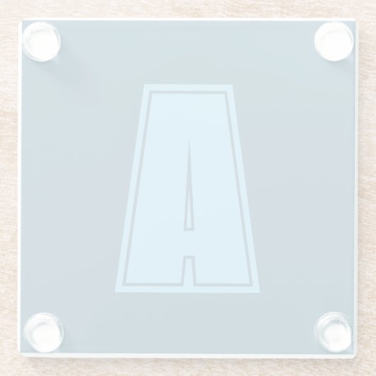 Ocean & Sky Blue Initiaal Monogram Kalligrafie Chi Glazen Onderzetter (Achterkant)