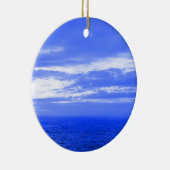Ocean Sky Blue Kerstornament Keramisch Ornament (Rechts)